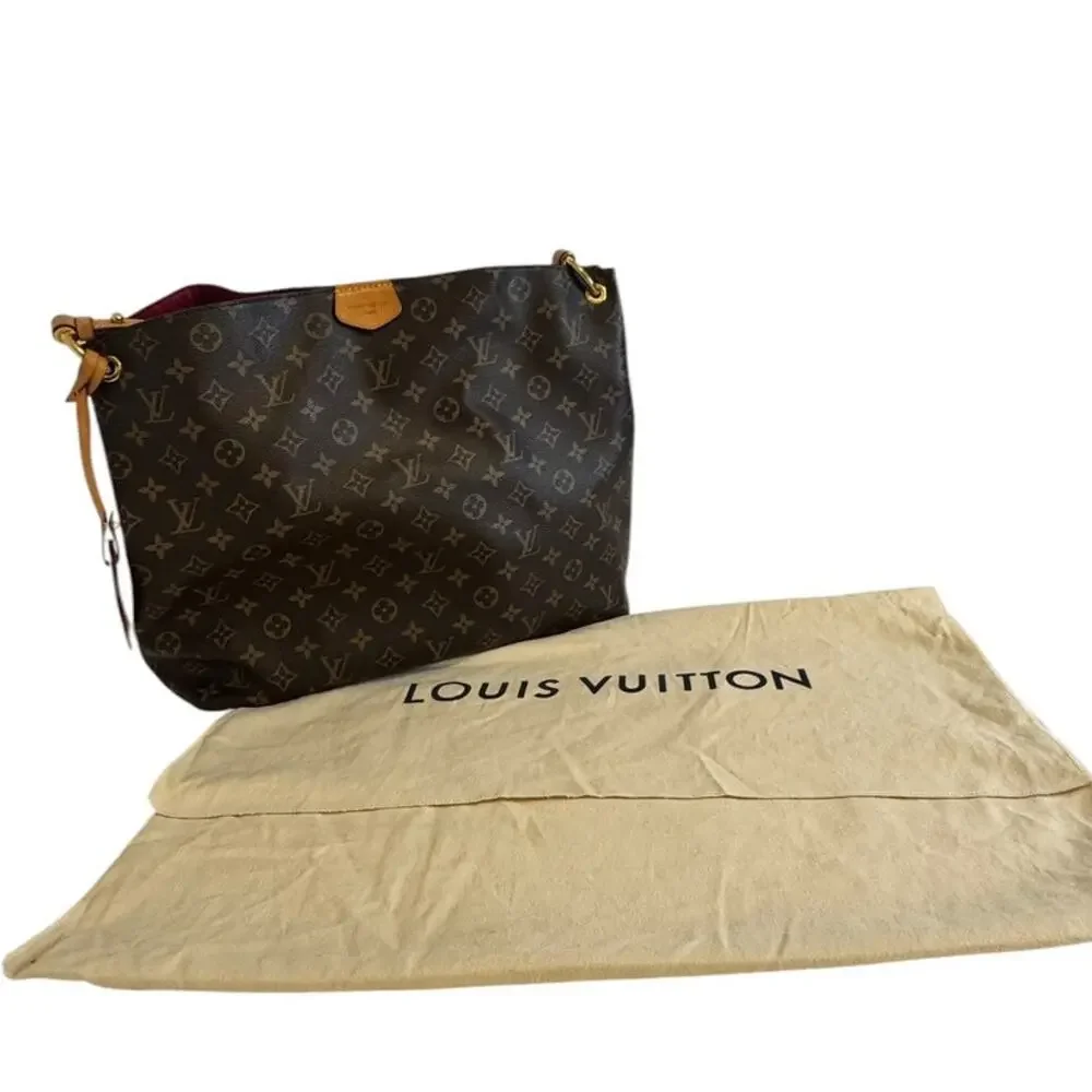 Louis Vuitton Graceful MM Monogram Canvas Shoulder Hobo Bag Tote